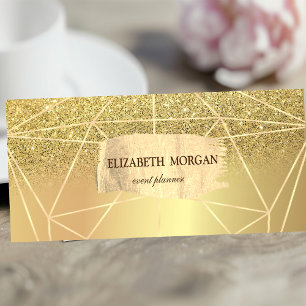 Eleganter moderner goldener Glitter-Pinselstrich g Mini Visitenkarte