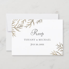Eleganter moderner Goldener Leaf Wedding RSVP Karte