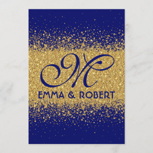 Eleganter moderner GoldGlitter und königliches Einladung