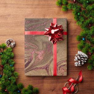 Eleganter, moderner Goldmarmor aus Kupferglas-Rose Geschenkpapier