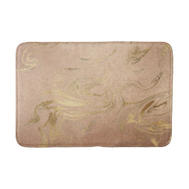 Eleganter moderner Goldmarmor- und Rose-Look Badematte