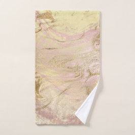 Eleganter, moderner Goldmarmor und Rose mit Glitze Handtuch