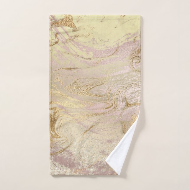 Eleganter, moderner Goldmarmor und Rose mit Glitze Handtuch (Handtuch)