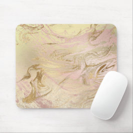 Eleganter, moderner Goldmarmor und Rose mit Glitze Mousepad