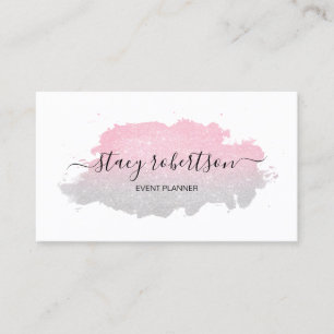 Eleganter moderner Goldplaner in Silber und Rose f Visitenkarte