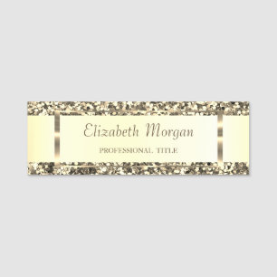 Eleganter, moderner Goldrahmen, Streifen, Gold-Gli Namensschild