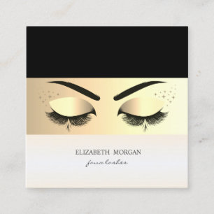 Eleganter, moderner Goldrand, Imitate Lashes Quadratische Visitenkarte