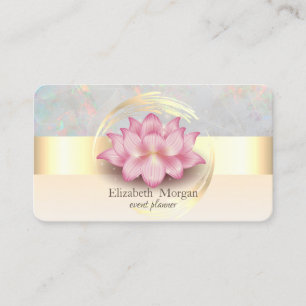 Eleganter, moderner Goldstreifen Lotus Opal Visitenkarte