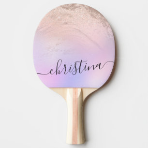 Eleganter moderner Gradienten Rose Gold Glitzer li Tischtennis Schläger