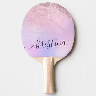 Eleganter moderner Gradienten Rose Gold Glitzer li Tischtennis Schläger