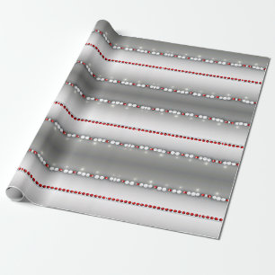 Eleganter moderner Grauer, Roter, Weißer Garten Ge Geschenkpapier