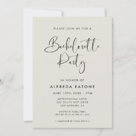 Eleganter moderner, hellgrün Junggeselinnen-Abschi Einladung