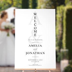 Eleganter moderner Hochzeitsempfang Acrylschild