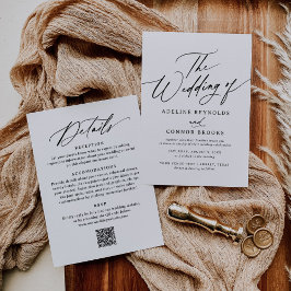 Eleganter moderner Kalligraphie-QR-Code für Hochze Einladung