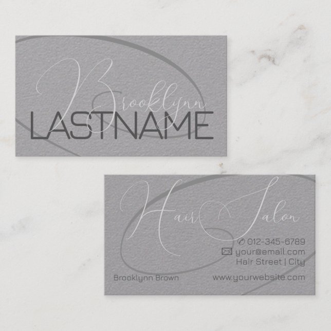 Eleganter moderner Kalligraphie-Unterschrift Frise Visitenkarte (Vorne/Hinten)
