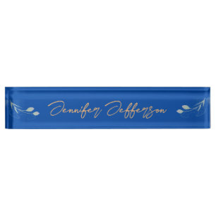 Eleganter, moderner Kalligraphiename Beruflich Blu Namensplakette