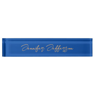 Eleganter, moderner Kalligraphiename Beruflich Blu Namensplakette