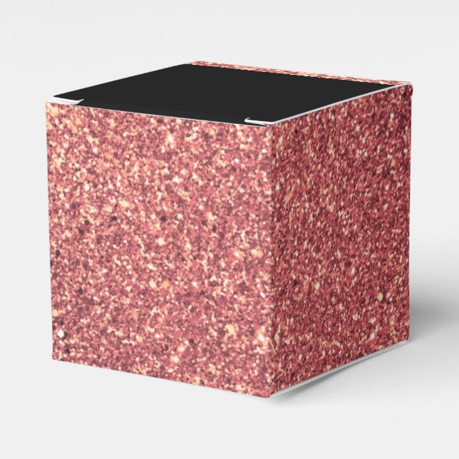 Eleganter, moderner Küken Rose Gold Glitzer Schwar Geschenkschachtel (Vorderseite)