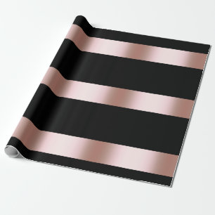 Eleganter, moderner Küken-Rose-Gold und schwarzer Geschenkpapier