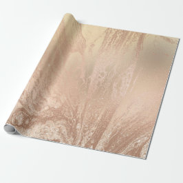 Eleganter, moderner Kupferbarsch-Glitzer-Rose Geschenkpapier