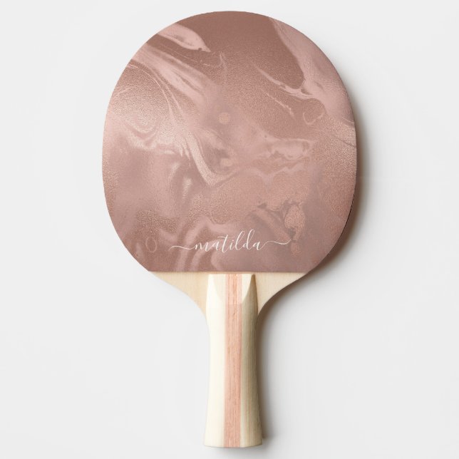 Eleganter, moderner Kupfergold-Marmor der Rose Tischtennis Schläger (Vorderseite)