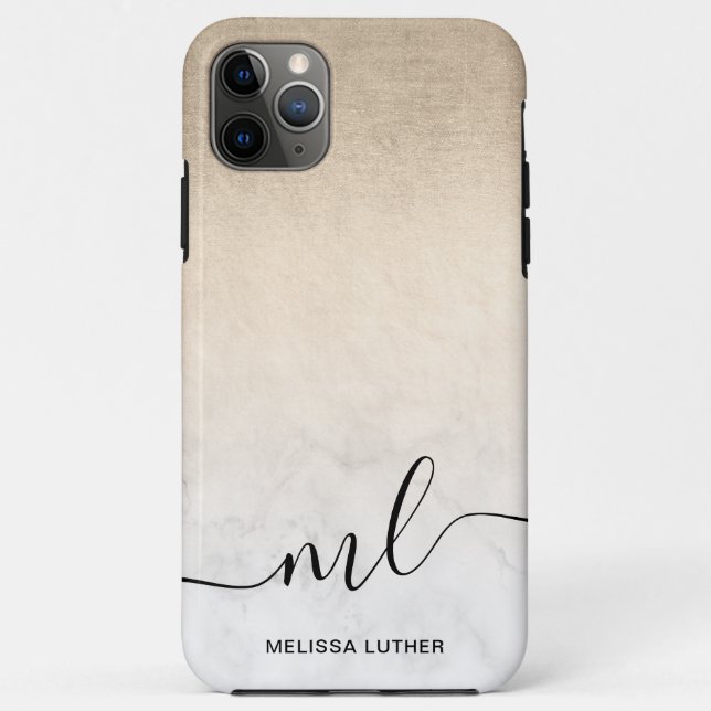 Eleganter, moderner Kupfergoldmarmor Case-Mate iPhone Hülle (Rückseite)