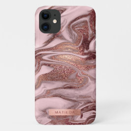 Eleganter moderner Kupfermarmor-Look aus goldfarbe Case-Mate iPhone Hülle