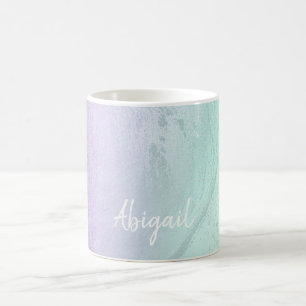 Eleganter, moderner, lila und minter Glitzer-Marmo Kaffeetasse