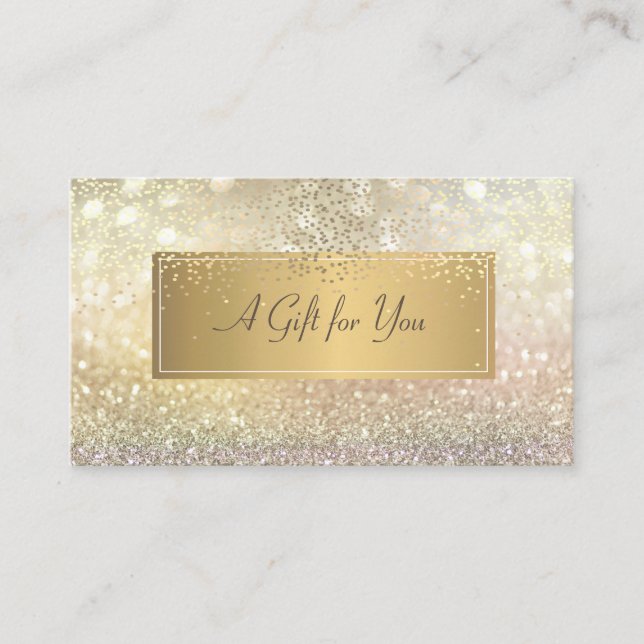 Eleganter Moderner Luxus Gold Glitzer Bokeh Confet Rabattkarte (Vorderseite)