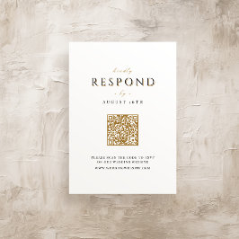 Eleganter moderner Luxus QR Code Hochzeit RSVP Karte