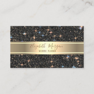 Eleganter moderner Luxus schwarz Glitter ,Gold Str Visitenkarte