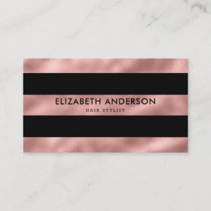 Eleganter, moderner Luxus Schwarz und Rose Gold ge Visitenkarte