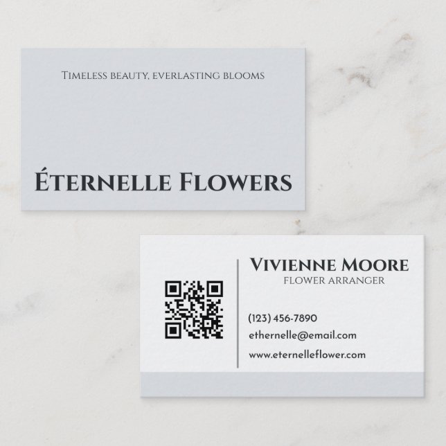 Eleganter moderner Minimalistischer floristischer  Visitenkarte (Vorne/Hinten)