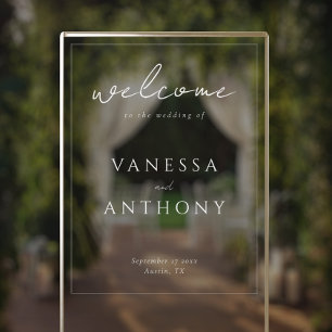 Eleganter, moderner Minimalistischer Hochzeitsempf Acrylschild