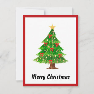 Eleganter moderner Minimalistischer Weihnachtsbaum Feiertagskarte