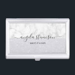 Eleganter moderner Minze-Glitzer-Makeup-Künstler Visitenkarten Dose<br><div class="desc">Modernes Design mit Glitzer-Textur der Imitat,  weißem Marmor und elegantem Kalligraphie-Schriftart.</div>