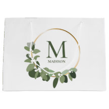 Eleganter moderner Monogram-Grüner Kranz