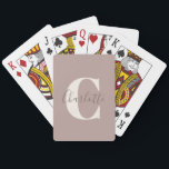 Eleganter moderner Monogram Name Dusty Mauve Spielkarten<br><div class="desc">Einfache Personalisierte Monogramm und Name für die Dusty Mauve Kartenspiele</div>