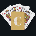 Eleganter moderner Monogrammname Dusty Yellow Spielkarten<br><div class="desc">Einfache Personalisierte Monogramm und Name in düsteren gelben Spielkarten</div>