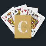 Eleganter moderner Monogrammname Dusty Yellow Spielkarten<br><div class="desc">Einfache Personalisierte Monogramm und Name in düsteren gelben Spielkarten</div>