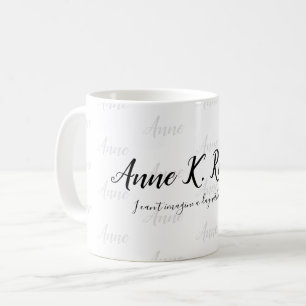 eleganter moderner Name Schwarz-weiß Kaffeetasse