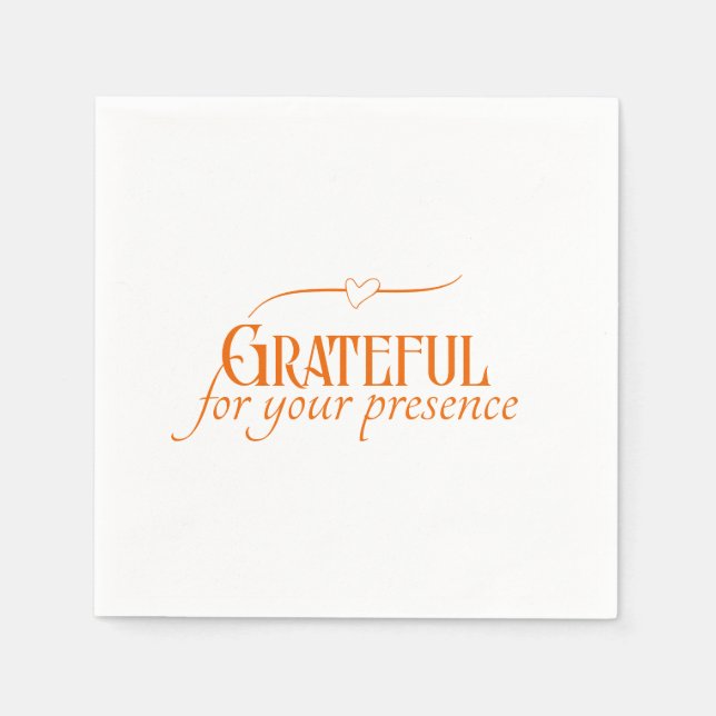 Eleganter moderner Orange Typografy Fall Erntedank Serviette (Vorderseite)