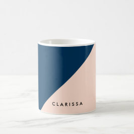 eleganter, moderner pastellfarbener Pfirsichmarine Kaffeetasse