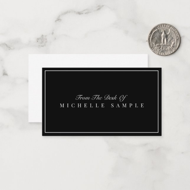 Eleganter, moderner Personalisierter Büroname Mitteilungskarte (Vorderseite/Rückseite Beispiel)