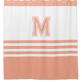 Eleganter moderner Personalisierter Monogramm-Pfir Duschvorhang