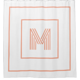 Eleganter moderner Personalisierter Monogramm-Weiß Duschvorhang