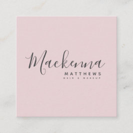 Eleganter moderner Personalisierter Name Rosa Salo Quadratische Visitenkarte