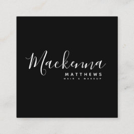 Eleganter, moderner Personalisierter Name Schwarze Quadratische Visitenkarte