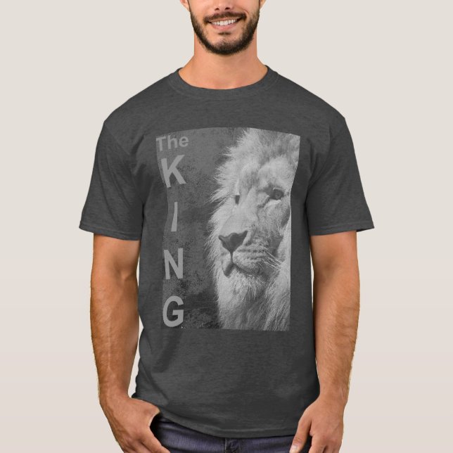 Eleganter moderner Pop Art Lion Kopf Vorlage Männe T-Shirt (Vorderseite)