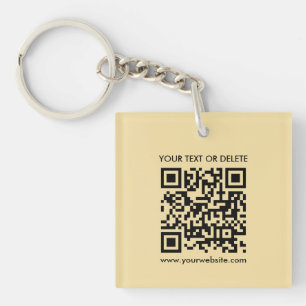 Eleganter, moderner QR-Code, Gold-Farbe beidseitig Schlüsselanhänger